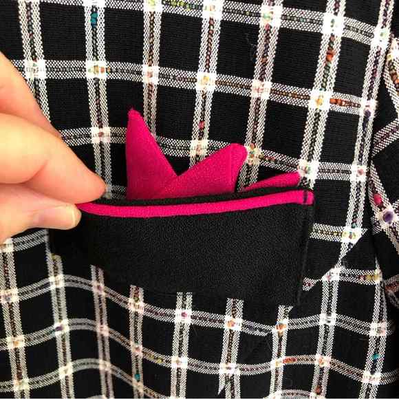 Vintage Petite Perceptions Black and Bright Pink Suit Dress Little Jacket 8P - Picture 4 of 13